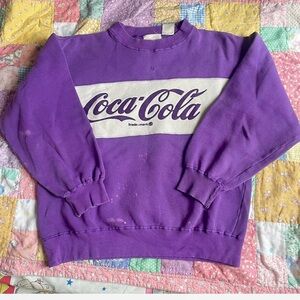 Vintage 80s Rare Coca Cola Purple Sweatshirt